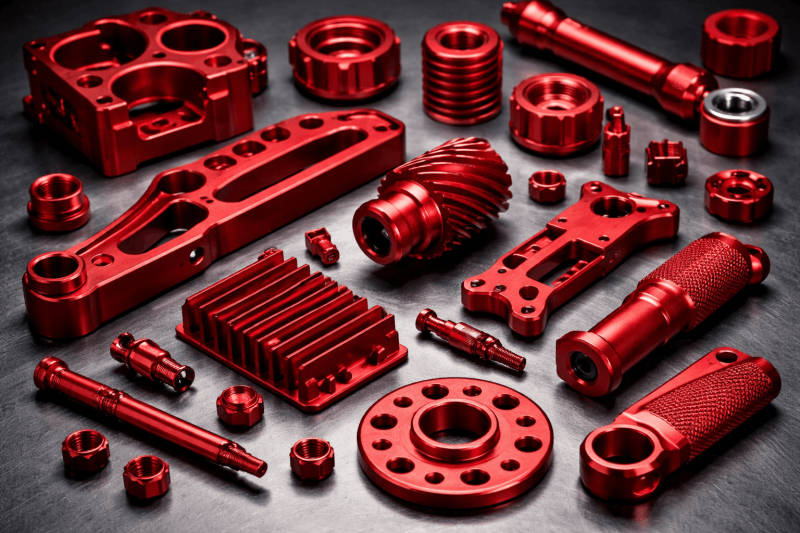Type II Red Color Anodizing Sample - Elite Anodizing Chennai